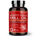 NATURE DOCELOWE Oil kryla 1200mg z Omega-3 EPA & DHA z astaksantyną, fosfolipidami i choliną - Wspomaga Serce, Mózg, Dołącz do Zdrowia, Non-GMO, Gluten Free, 120 Softgels (60 Sług)