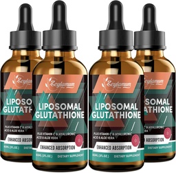 2000MG Liposomal Glutation Liquid Drops, Ultra High Absorption, Natural Detoksycation, Immune System & Skin Supprot *, L- Glutathione, Witamina C & Kwas hialuronowy, Kapsułki Alternatywne, 8.08 OZ