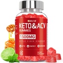(1 opakowanie) Jabłko cydr Gummie ocet 124; Gummie Keto ACV do wspomagania metabolizmu i spalania tłuszczu z witaminą B6 & B12 124; Suplement ACV 124; Lemon Honey Flavor 124; 60 Wegan dla kobiet i mężczyzn