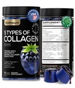 Colagen Peptide Gummies for Women and Men - Colagen Gummy Supplement for Healthy Hair, Skin, Nails and Bones - Hialuronic Acid, Biotin, Keratin, Saw Palmetto - Sugar Free, No GMO and gluten, 60 szt.
