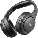 TOZO HT2 Hybrid Aktywny hałas Anulowanie słuchawek, bezprzewodowy przez ucha Bluetooth Headset, 60H Playtime, Hi- Res Audio Custom EQ poprzez aplikację Deep Bass Comfort Fit Kubki na uszy, dla Home Office Travel Black
