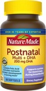 Nature Made Postnatal Multivitamin + DHA 200 mg, 60 Softgels, do wspierania karmiących matek i dzieci podczas karmienia piersią, Postnatalne witaminy i składniki odżywcze obejmują żelazo, Witamina D3, Wapnia, Jod
