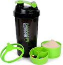 Butelka XTK Shaker Butelka 16OZ Butelki shaker protein z Mix Ball Przenośne Sportowe Butelki z ciekłym GYM Puchar dla mieszanek protein z Magazynowaniem i Pill Organizator, Idealny do wstępnego treningu, BPA Free (Zielony)