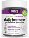 Norm's Farms Organic Elderberry Gummies - Daily Immune Support for Adults & Kids with Zinc, DE111 Probiotic, Vitamin C - Made in USA, 3rd Party Tested - Vegan, Gluten-Free, Kosher, Non-GMO, 60 Gummies