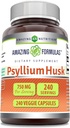 Amazing Psyllium Husk 750mg Veggie Capsules Supplement Equipment 124; Non-GMO Equipment 124; Gluten Free Equipment 124; Made in USA Equipment 124; Nadaje się dla wegetarian (240 Count)