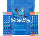 Waterboy Weekend Recovery Sample Pack | 3,200mg Electrolyte Powder Packets | Ginger + L-Theanine + Vitamins | No Sugar, All Natural, Gluten Free | 12 Drink Stick Mixes (Sample Pack)