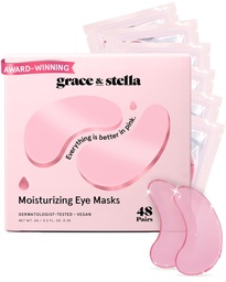 grace & stella Award Winning Under Eye Mask - Reduce Dark Circles, Puffy Eyes, Undereye Bags, Zmarszczki - Gel Under Eye Patches - Prezenty dla dziewczyny - Vegan Cruelty- Free Self Care (48 par, różowy)