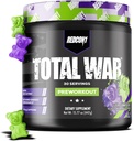 REDCON1 Total War pre Workout, Sour Gummy Bear - Zawiera 320mg kofeiny z zielonej herbaty, Juniper & Beta Alanine - Pre Work Out z Amino Acids do zwiększenia pompy, Energia + Wytrzymałość (30 Sług)