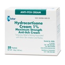 Globe (Box 25 Hydrokortyzon 1% Maximum Strength Cream, (0,9 g Packet) Anti-Itch Cream for Redness, Obrzęki, Swędzenie, Wysypka, Bites Bug, Eczema, Więcej