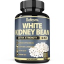 Satoomi 6in1 Wyciąg z fasoli białej - 6 miesięcy dostaw - Dodatkowy mieszanka z liścia oliwek, Fasola zielonej kawy i zielonej herbaty - 180 Liczby