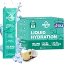 MyHy Liquid Hydration Packets, Electrolyte Drink Mix for Adults & Kids Hydration Support, Dehydration Relief for Travel, Pregnancy, Fitness, Bachelor & Bachelorette Party – Island Ice, 50 Count