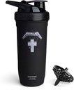Smartshake Rockband Reforce Stainless Steel Protein Shaker Butelka 900 ml XI124; 30 oz - Leakproof Screw- on Lid - BPA Free - Unisex - Metallica, Master of Puppets Logo na butelce