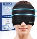 SaLILA Migrena Relief Cap - Advanced Cooling żel Ice Pack, bezmózgowy kapelusz ból głowy, jeden rozmiar pasuje do wszystkich, zimno & Hot Therapy dla zatok, Napięcie, Relief Stress - Natychmiastowe łagodzenie bólu głowy