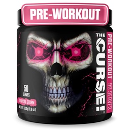 JNX SPORTS Klątwa! Wstępne ćwiczenia Proszek dla mężczyzn i kobiet, Kofeina, Beta- Alanina, Kreatyna, L- Cytrulina, 50 Służenia, Tropikalny Storm Flavor - Boost Energy, Siła i Focus