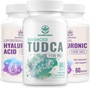 TUDCA Liver Supplements 1100mg and Liposomal Hyaluronic Acid Supplements 1000mg, High Bioavailability Supplement (Pack of 3)
