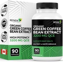 Renew Actives High Potency Green Coffee Bean Extract - 800mg per Serving Green Coffee Bean Extract with 50% Kwas chlorogenowy dla korzyści przeciwutleniających - Made in Canada - 90 Kapsułki wegetariańskie