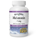 Relaks Melatonina 3 mg przez naturalne czynniki, Natural Sleep Aid, Resets the Sleep- Wake Cycle, 180 tabletek do żucia (180 porcji), Peppermint Flavor