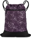 Torba siłownia Drawstring dla kobiet 124; Trwały lekki siłownia Cinch Backpack z graficznych wzorów 124; Wielki dla siłowni i sportu 124; Śliwka - kwiaty