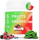 Owoce i zieleń Organiczny Probiotyczny proszek: 30 Sługi dla mężczyzn i kobiet. Wegan z 10 Miliard CFU, Spirulina, Kale, Szpinak, Chlorella, Elderberry, Enzymy Żywieniowe - Probiotyki