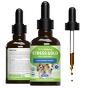 Złoto ze stresem zwierząt domowych dla psów - Situational Canine Stress Support - Fast- Acting Car Travel, Storms, Vet Visits - Holistic Dog Herbal Blend - Liquid Support 2 oz (59ml)