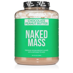 Naked Wegan Mass - Czekoladowy Masło orzechowe - 1,290 Kalorie, Nic Sztucznego, Wszystkie naturalne Czekoladowe PB wagi białka Gainer Proszek, Non-GMO, Soy & Gluten Free - 8LB luzem - 11 Słupki
