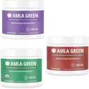 Amla Powder, Green Tea Superfood Suplement z Elderberry & Indian Gooseberry & Hibiscus, Organic, Wegan, 30 Służenie