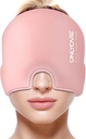 ONLYCARE Migrena Relief Cap, Ulepszony bezkostny Migrena Ice Head Wrap, Ból głowy Relief Hat Migrena, Slight- Pink