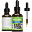 Złoto Detox dla psów - Delikatne Detoksykacja i Eliminacja Wsparcie, Pielęgnacja układu immunologicznego, Nettle, Błogosławiony Thistle, Burdock Root - Weteranarian- suplement ziołowy 2 oz (59 ml)