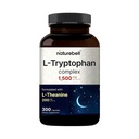 NatureBell L Tryptofan 1300mg z L Theanine 200mg, 300 Kapsułek do wstrzykiwań 124; Active Free Form, Plant Based Supplement - Calm Formula, Supports Relaxation - Non-GMO & No gluten