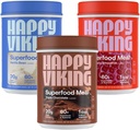 Szczęśliwy Viking Czekolada, Vanilla i Truskawka w proszku, przez Venus Williams, 20G Białko, Niski Carb, Keto, Wegan, Gluten- Free, Superfoods, Kompletny posiłek zastępowania, 3 kanistry (24 oz. Każda)