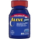 Aleve PM Caplets, szybko działająca pomoc na sen i ulga bólowa w przypadku bólów głowy, ache mięśni, Non-Habit Forming 220 mg Naproxen Sodu i 25 mg HCl difenhydraminy kapsułki, 80