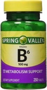 Spring Valley - Witamina B- 6 (Pyridoxine) 100 mg, 250 tabletek
