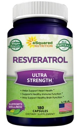 100% Natural Resveratrol - 1000mg Na Podawanie Max Siła (180 Kapsułki) Suplement przeciwutleniający, Trans- Resveratrol Tabletki dla Heart Health & Pure, Polifenole