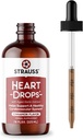 Strauss Naturals Heart Drops - Naturalna jemioła & Wyciąg z czosnku Starego Heart Health Supplement - Pomaga utrzymać zdrowy system sercowo-naczyniowy - Vegan & Non-GMO - Cynamon Flavored - 225 ml Butelka