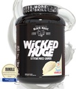 Worldwide Nutrition Bundle kompatybilny z Black Magic Wicked Olbrzymia - Mass Gainer Francuski Vanilla Flavor dla wsparcia mięśni i odzyskiwania, 7.24 LBS Proszek proteinowy Suplement z Keychain