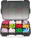 Fullicon Daily Travel Moisture Pill Case z 12 Extra duży skład, Pill Organizator z 3 Bezpieczne klamry, Duży Pudełko suplementu dla witaminy z usuwalnych dzielników (czarny)