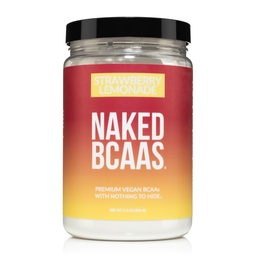 NAKED Lemoniada truskawkowa BCAAs aminokwasy proszek, 100% Czysty 2: 1: 1 Formuła, Wegański rozgałęziony łańcuch aminokwasy, Instantised All Natural BCAA proszek suplement - 501 Grams, 34 Służenie