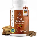 Czysty Ceylon Kapsułki cynamonowe, 2000 mg, Dwa Miesięczne Suplement DEV124; Made in Sri Lanka 124; Non- GMO, Gluten- Free, True Cinnamomum ze Sri Lanki, 100% Czysty Cynamon (NIE mieszać z Cassia).