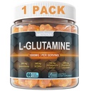 L- Glutamine 1000mg Gummie dla kobiet i mężczyzn 124; z Beta- Alanine, BCAA, Glycinate magnezu, Potasu & Ashwagandha 124; Wegan 124; Bez cukru & Extra- Chewy