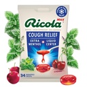 Ricola Max Swiss Cherry Throat Care Duży worek 124; Kaszel Supressant Drops 124; Dual Action Liquid Center