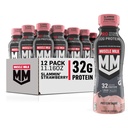 Muscle Milk Pro Advanced Nutrition Protein Shake, Slammin 'Strawberry, 11.16 Fl Oz (Pack of 12), 32g Protein, 1g Sugar, 16 Vitamin & Minerals, 5g Fiber