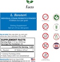 Lactobacillus Reuteri Probiotic Powder 75 Billion cfu 's Xi124; Made in USA Xion124; No Additives Xion124; Direct from Manufacturer Xion124; No Third- Party Storage Xion124; Digestive & Immune Support Xion124; L. Reuteri Xion124; 60 Grams (2.11 OZ)