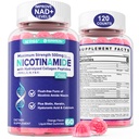 2 opakowania - Nikotynamid 500 mg Gumumie, NAD + Suplement dla kobiet i mężczyzn w / Kolagen Peptydy, (Flush Free Niacin) Witamina B3 Niacynamid do anty- starzenia, NAD + Poziomy, długowieczność, Focus & Brain, Bez cukru