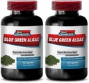 Pure Green Superfood z Klamath Lake do promowania zdrowia i młodszego wyglądającego skóry - Blue Green Algae 500mg, Blue Green Algae kapsułki, Blue Green spirulina, spirulina, chlorella - 2B 120 Cap