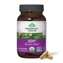 ORGANIC INDIA Joy Herbal Supplement - Wsparcie immunologiczne, Promotes Memory & Concentration, Wegan, Gluten- Free, Kosher, USDA Certified Organic, Non-GMO, Calming - 90 kapsułki