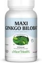 Maxi Health Ginkgo Biloba - Formuła Mózgu i krążenia - 90 Kapsułek - Kosher (QGB)