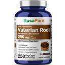 NusaPure Valerian Root 20: 1 Extract, 250 mg Ekwiwalent 5000mg Per Veggie Caps, 250 Count, Vegan, Non-GMO, Bioperine