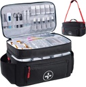 BAGSFY Travel Medicine Bag Organizator, Torba medyczna Puste, Pill Bottle Organizer for Home, Duży magazyn leków, Travel Carry Case pierwszej pomocy Kit Puste, Zestaw awaryjny.