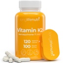 LongLifeNutri Witamina K2 MK- 7 100mcg - Wsparcie żywieniowe dla kości i cyrkulacji, 120 Kapsułki wegetariańskie, 4-Miesiąc dostaw, Lab Tested, Made in USA, Non-GMO