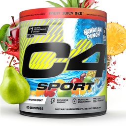 Cellucor C4 Sport Pre Workout Powder - NSF Certified for Sport - Elite Hydration - 200mg Cafine + Creature + Beta- Alanina - Elektrolity i Suplement Energetyczny - Hawajski Punch, 20 Służenie